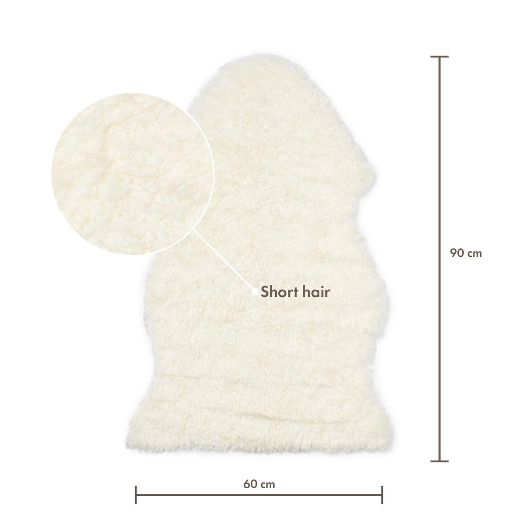 Nordic Sheep Real Sheepskin Rug - White Short Hair 90x60 cm |