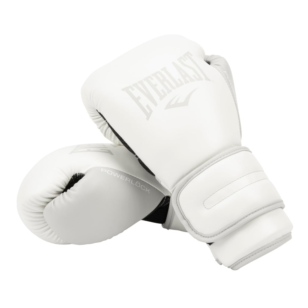 Everlast Powerlock 2R Training Boxing Gloves - White - 12oz PU Leather