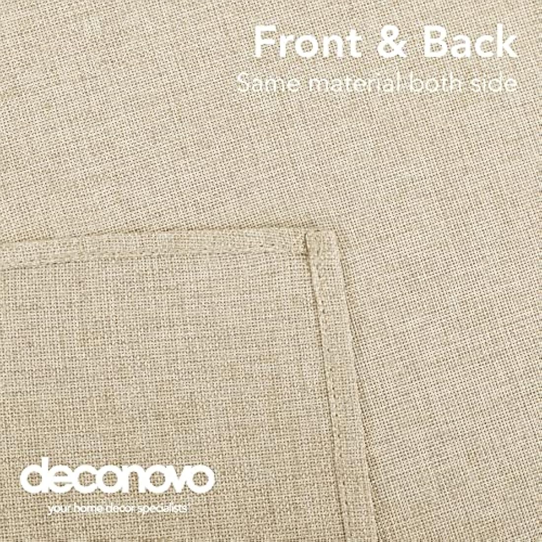 Deconovo Faux Linen Tablecloth | Water Resistant Rectangular Beige