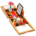 Bamboo Bath Caddy Tray – Expandable Union Jack Bath Table