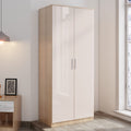 2 Door High Gloss Wardrobe with Hanging Rail – 5 Colors