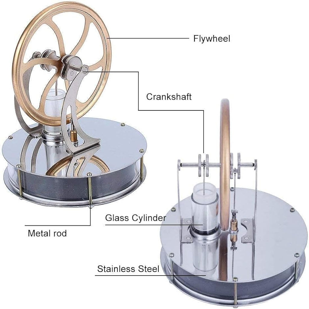 Regun Low Temperature Stirling Engine Model – DIY Steam Heat Physics Toy