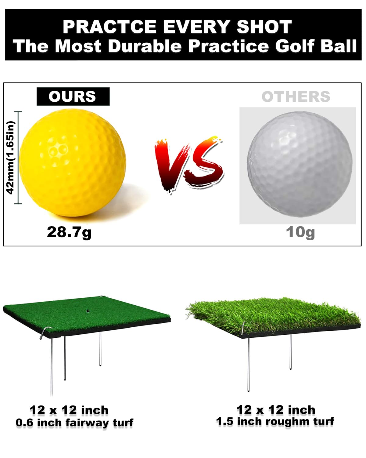 GEEORZO Golf Chipping Net | Pop Up Practice Net with Mats & Balls