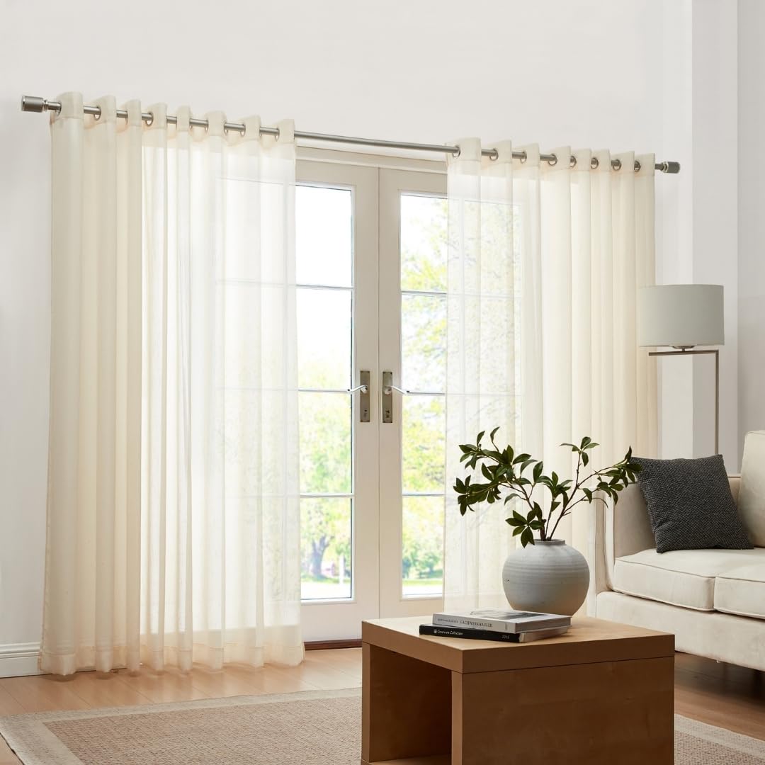Elrene Carmen Sheer Outdoor Curtain – Weatherproof Extra-Wide Grommet Panel