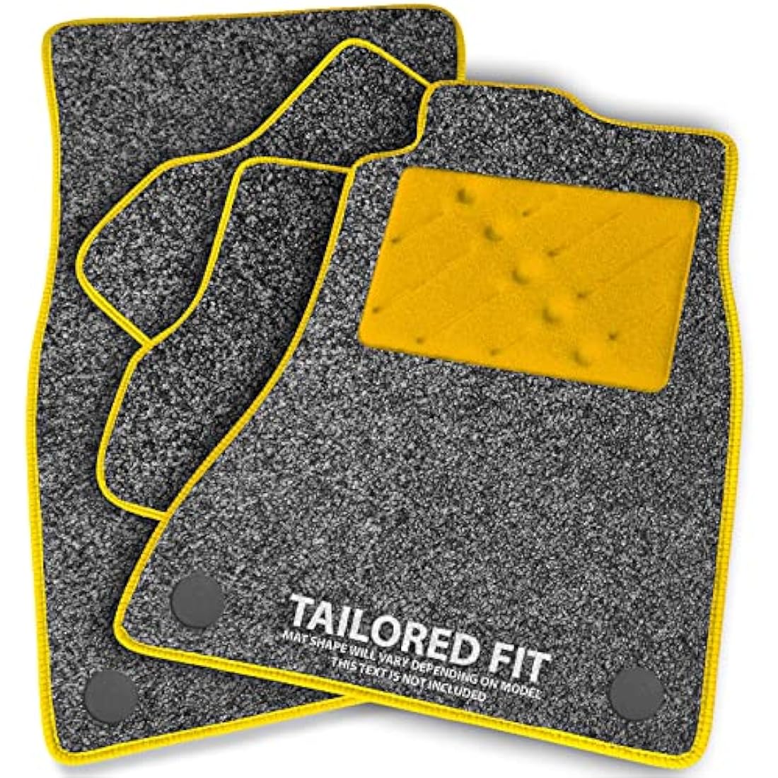 Vauxhall Grandland X 2017+ Car Mats | Anthracite Carpet & Yellow Trim