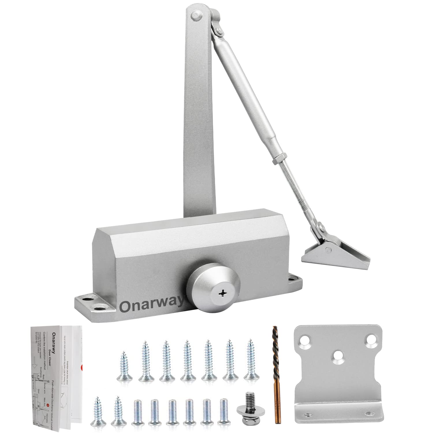 Onarway Automatic Hydraulic Door Closer | Adjustable Aluminum Size 3