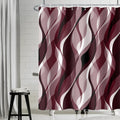 Uiiooazy Red Geometric Shower Curtain | Waterproof Polyester Fabric – 180x200cm