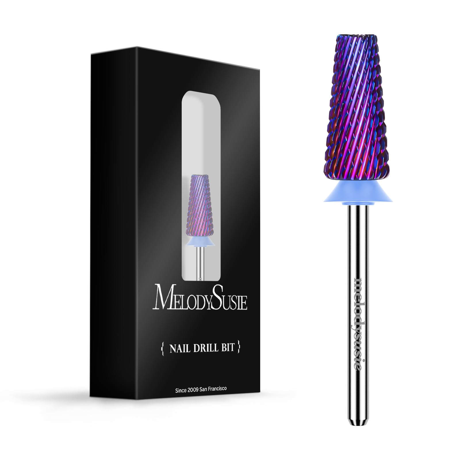 MelodySusie 5-in-1 Carbide Nail Drill Bit | 3/32" Purple Medium Grit