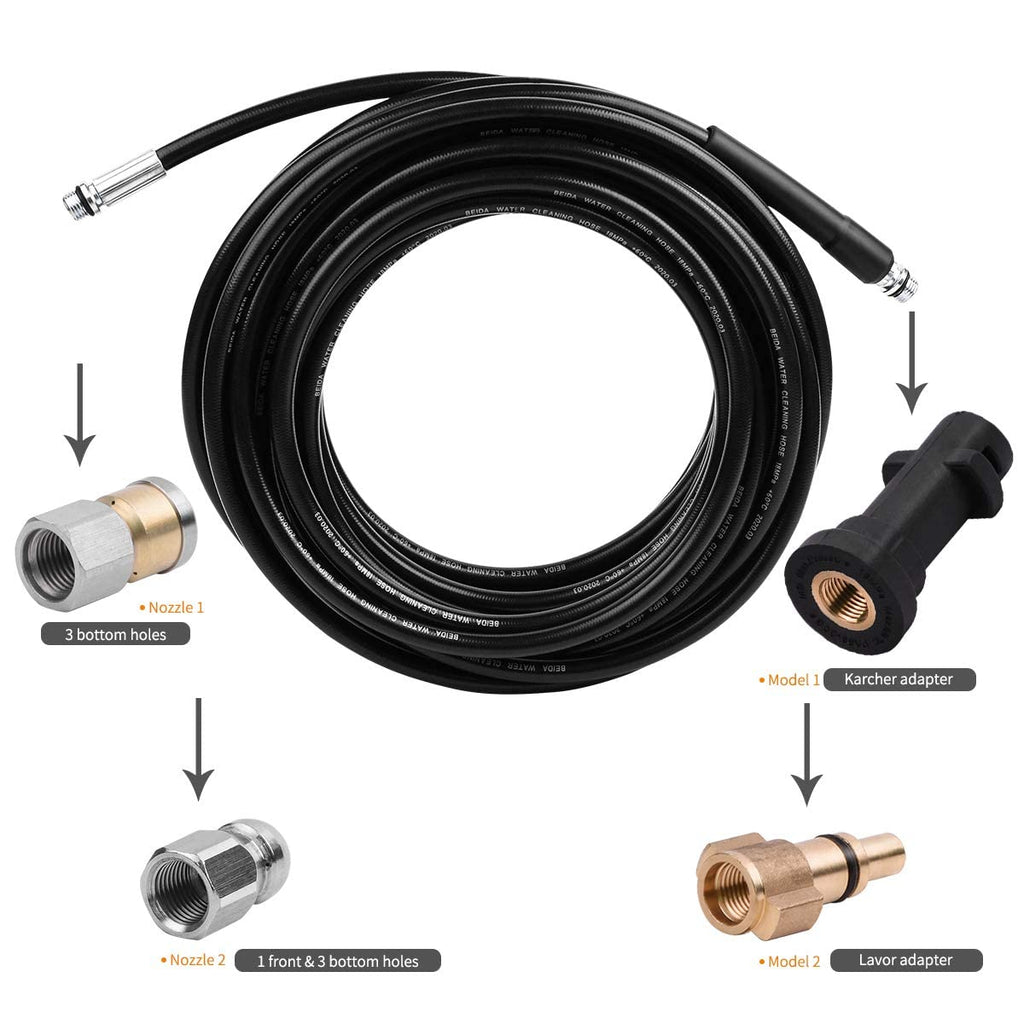 Fai Top 15m Drain Cleaning Hose Kit for Karcher K2-K7 & Lavor Washers