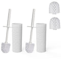 Jolof Store Toilet Brush and Holder Set – 2 Pack with 4 Replacement Heads