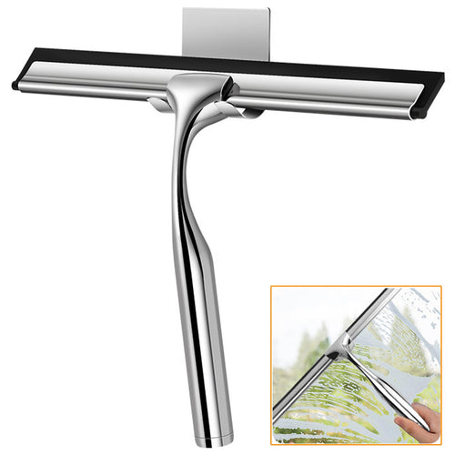 Jolof Store 10-Inch Shower Squeegee | Stainless Steel Glass Door Cleaner