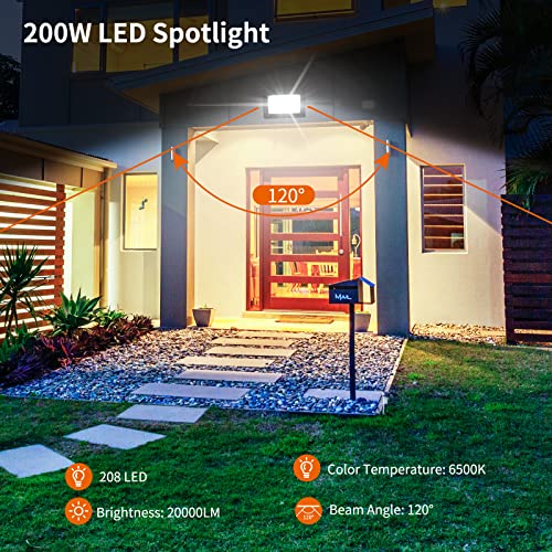Blivrig 200W LED Outdoor Floodlight | 20000LM 6500K IP66 Waterproof