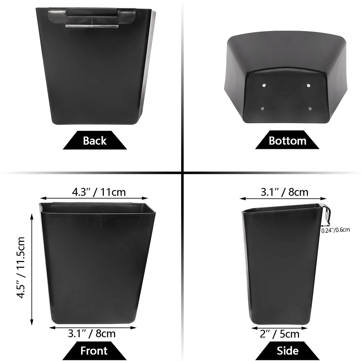 AYVANBER 6 Pack Hanging Cup Holder for Rolling cart Accessories Hooks Little Hanging Buckets Hanging Storage Bins Craft Supplies for Rolling Utility - image 2