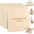 MUXHEL 18PCS Unfinished Poplar Plywood Sheets - 300x300x2mm for DIY Crafts