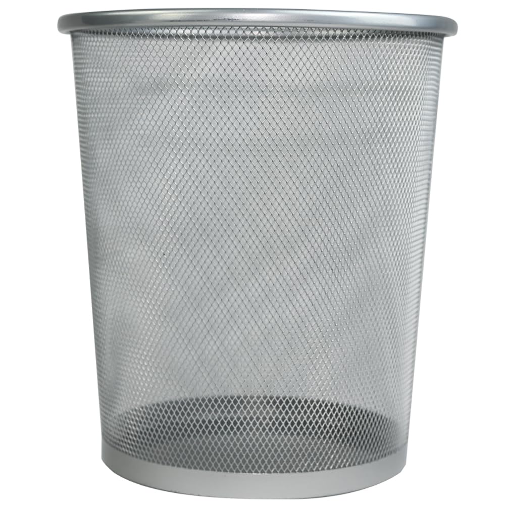 Ram® 20L Circular Mesh Bin Office Home Garbage Can For Bathrooms, Kitchens, Offices, Rooms, Students Silver - image 1