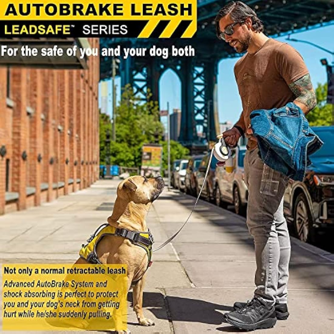 FIDA AutoBrake Retractable Dog Lead | Heavy Duty Anti-Pull Leash, 5m