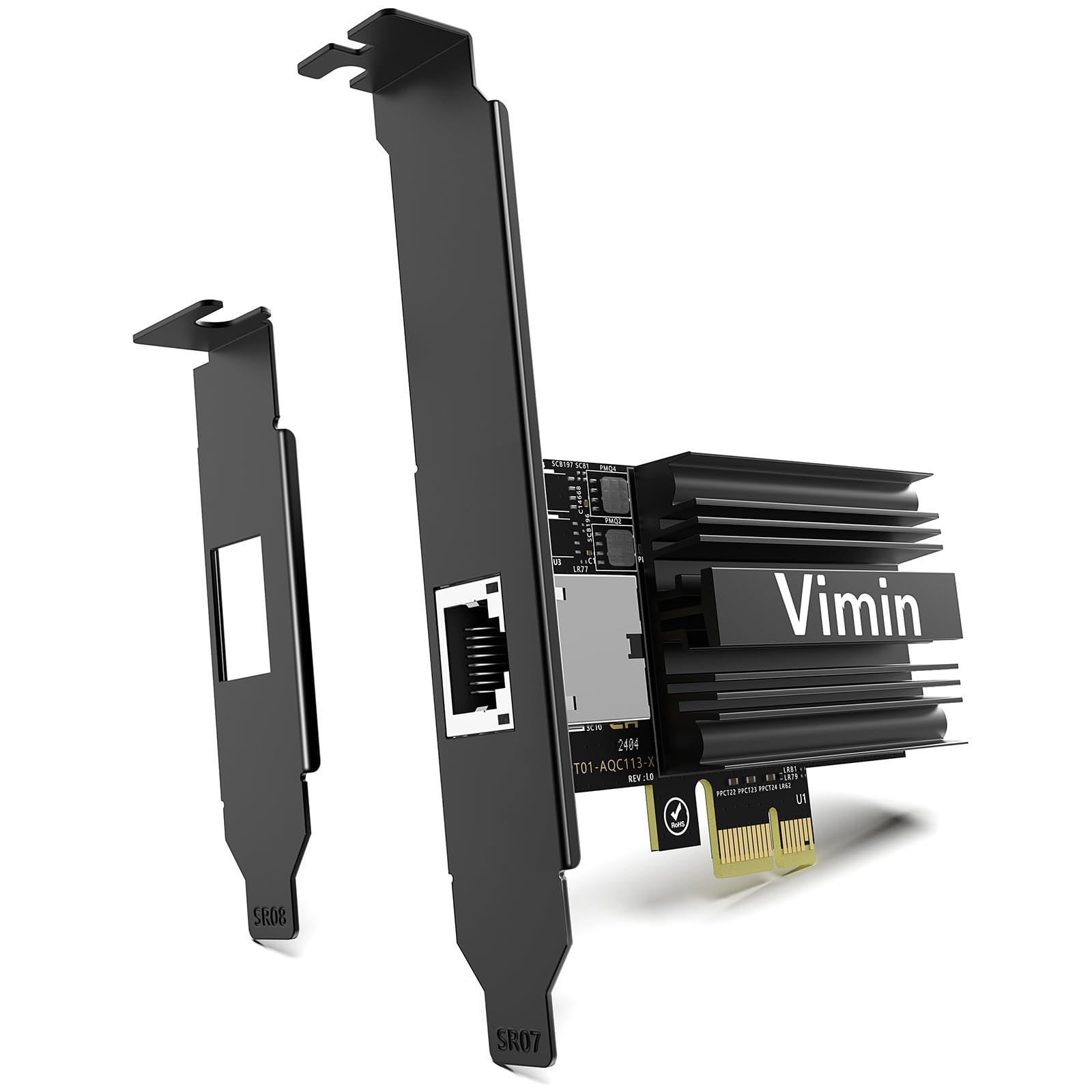 VIMIN 10G PCIe 4.0 x1 Network Card | Marvell AQC113 10Gb Ethernet Adapter
