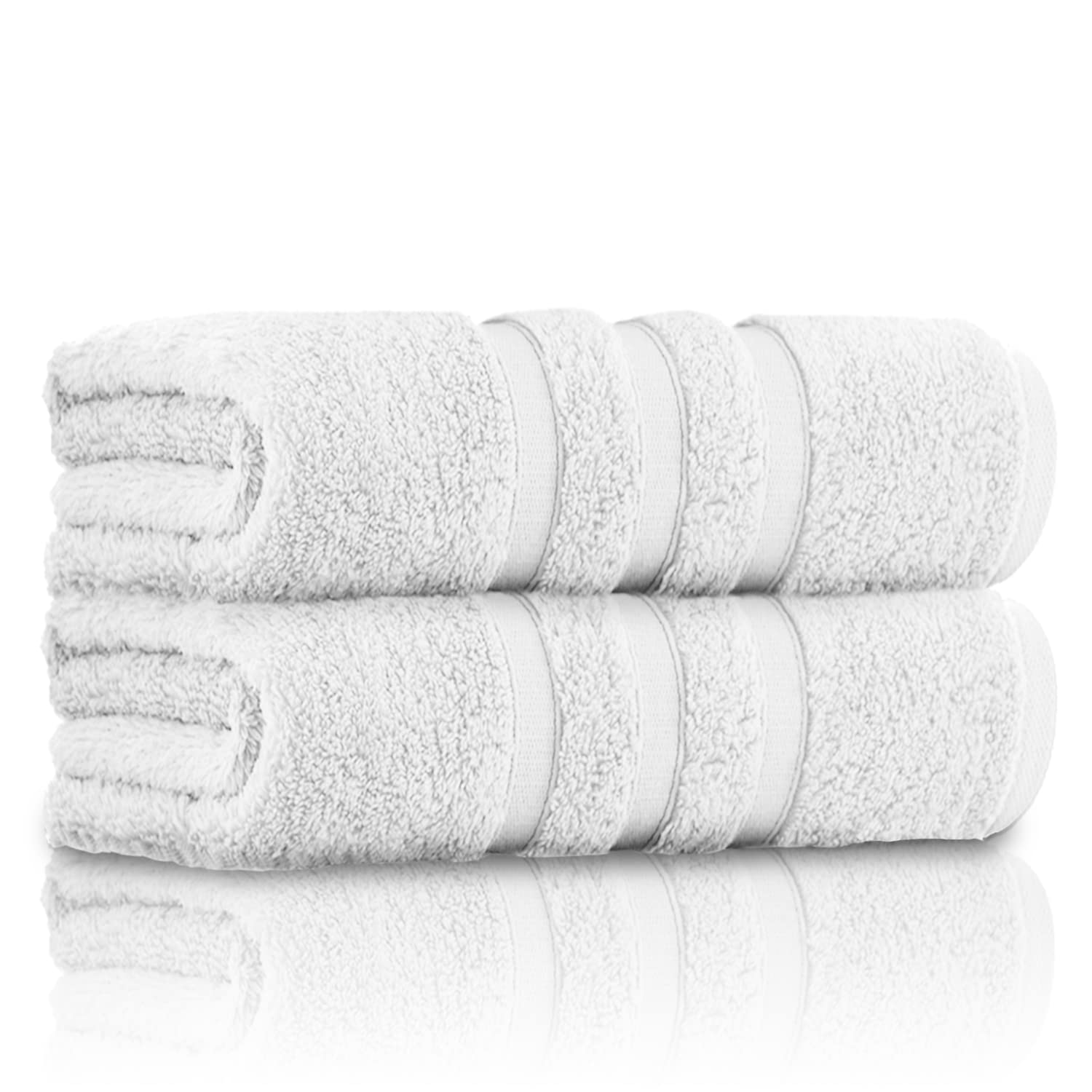 GC Gaveno Cavailia Luxury 550 GSM Zero Twist Cotton Bath Towel - White