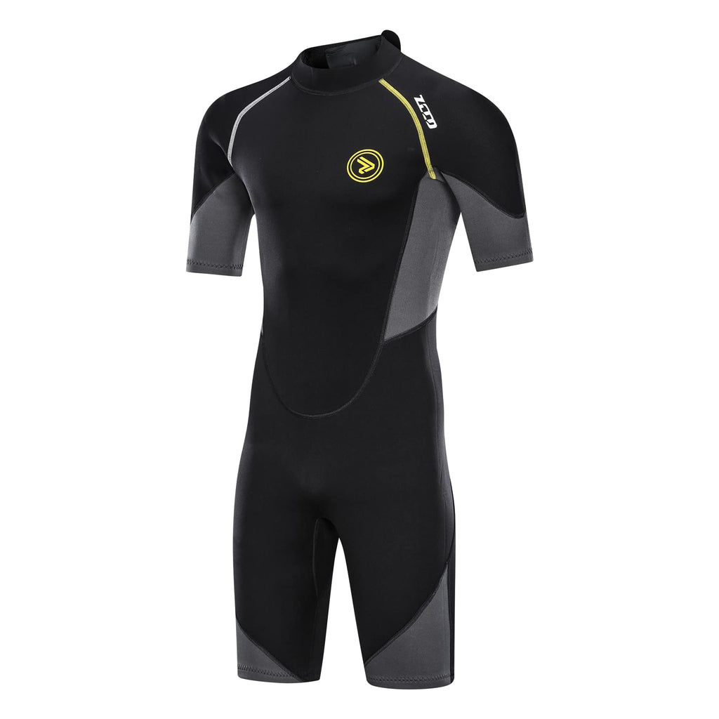 ZCCO Men's 1.5mm Neoprene Shorty Wetsuit | Back Zip Short Sleeve Suit