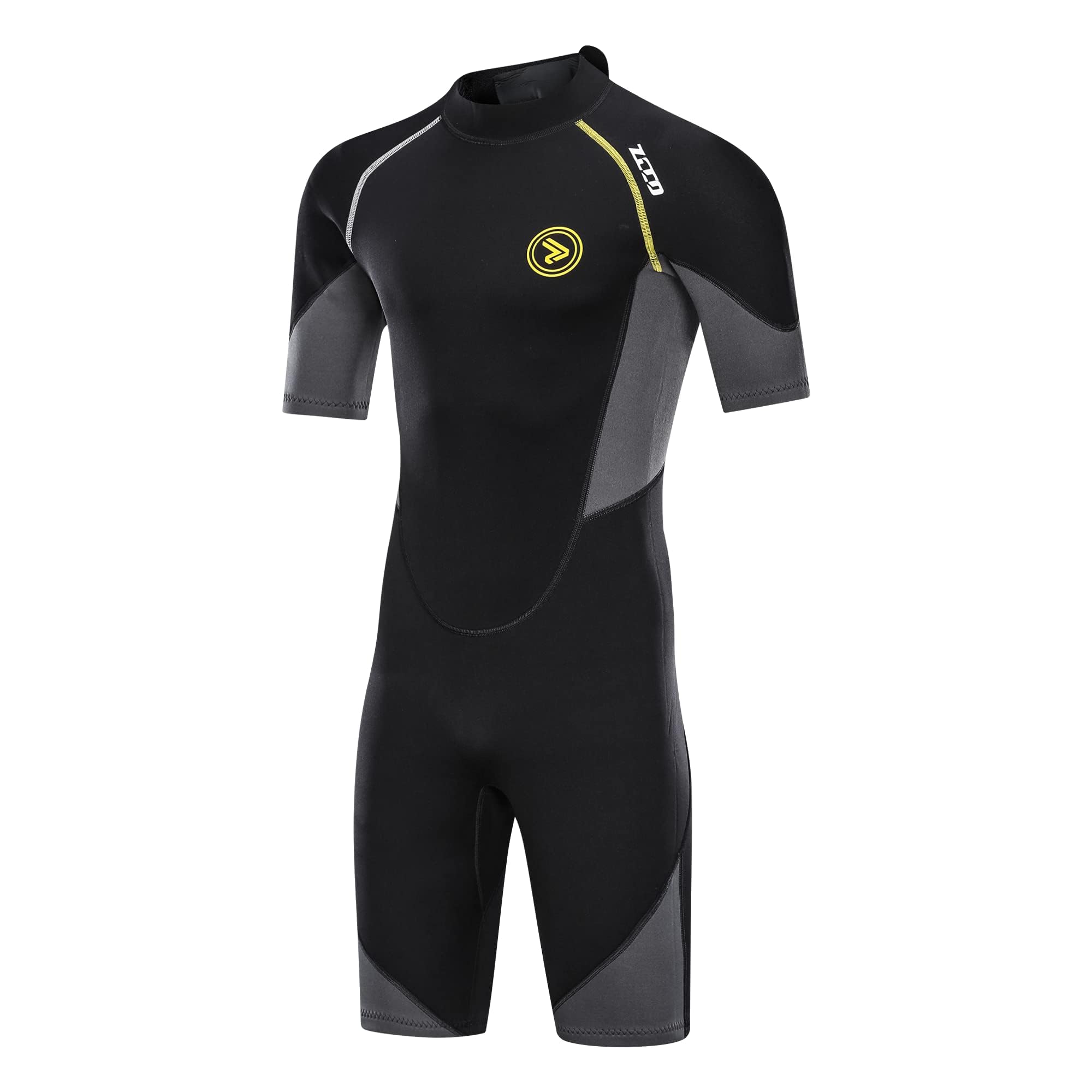 ZCCO Men's 1.5mm Neoprene Shorty Wetsuit | Back Zip Short Sleeve Suit