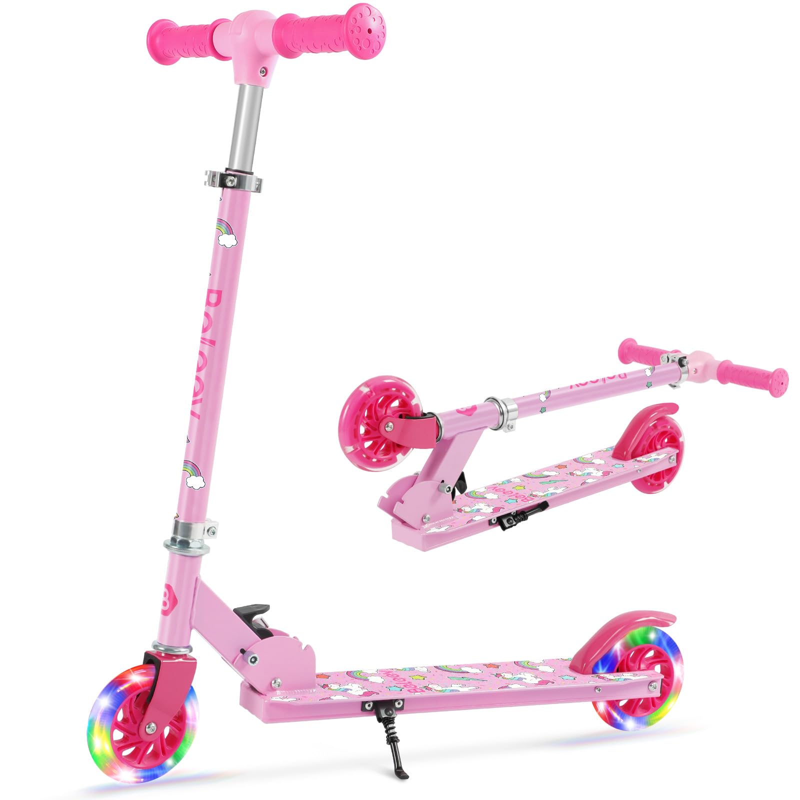 BELEEV V1 Kids Kick Scooter | Folding 2-Wheel Design with LED Light Up Wheels