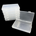 DUGYIRS 6 Pieces Storage Box with Hinged Lid,Rectangular Transparent Plastic Storage Container Box for Beads and Jewelry, Small Items