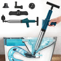 WCIC High Pressure Toilet Plunger & Drain Unblocker Kit with Barometer