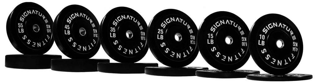 Signature Fitness 25LB Olympic Bumper Plates - Virgin Rubber, Pair