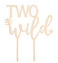Two Wild Cake Topper – Rustic Wood 2nd Birthday Decoration
