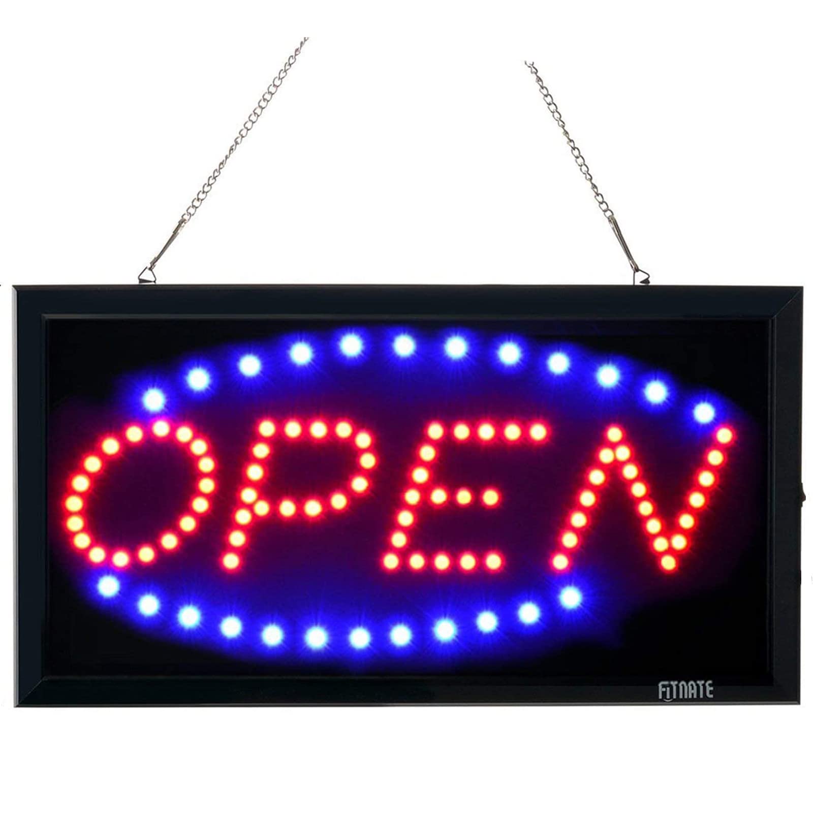 FITNATE LED Open Sign | 19x10 Inch Flashing & Steady Light Business Signage