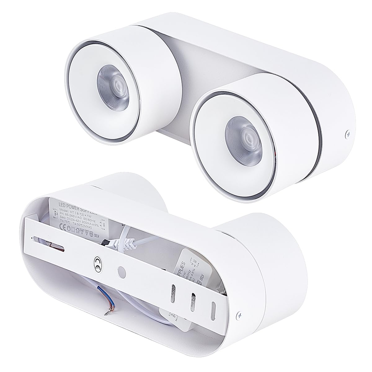 Budbuddy 2x12W LED Ceiling Spotlights | Swivel Aluminum Surface Downlight