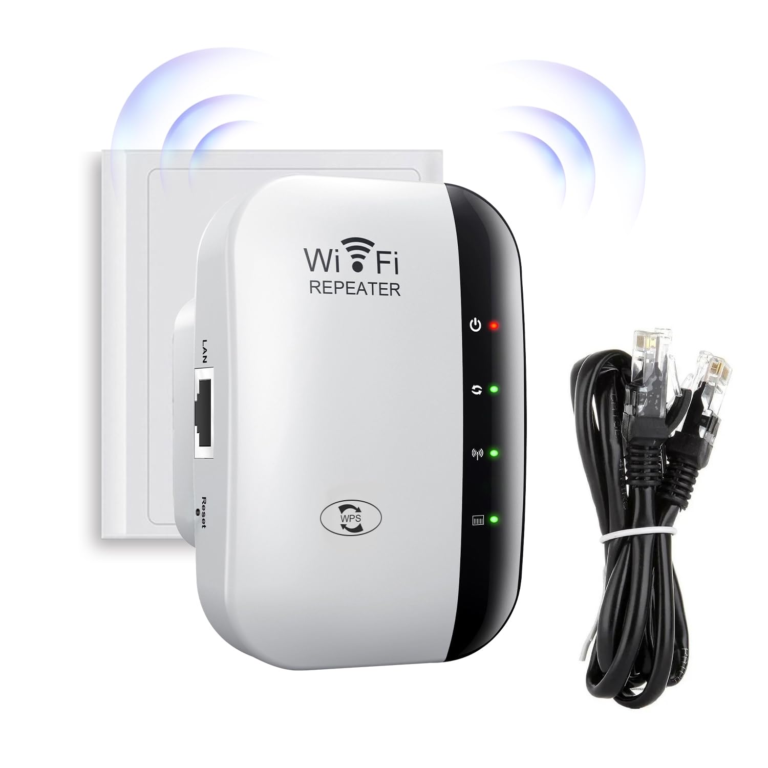 VZIKLER WiFi Range Extender – 5000 sq.ft Signal Booster for 50 Devices