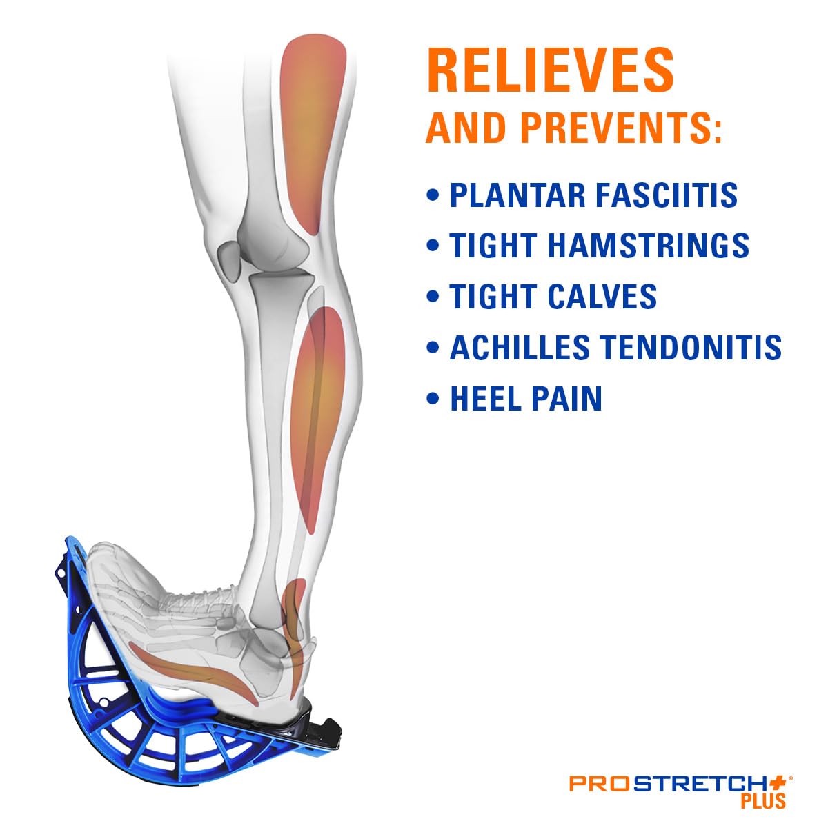 ProStretch Plus Adjustable Calf Stretcher & Foot Rocker - Blue