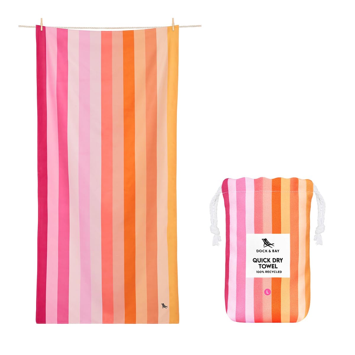 Dock & Bay Sand Free Beach Towel | Miami Sorbet | Recycled Extra Large