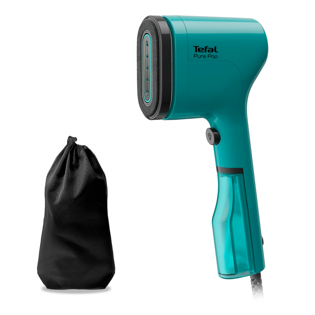 Tefal Pure Pop Handheld Garment Steamer – Slim Travel Iron in Teal Green