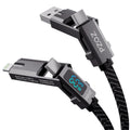 PZOZ 4-in-1 LED Display 60W USB-C Fast Charging Cable for iPhone & iPad