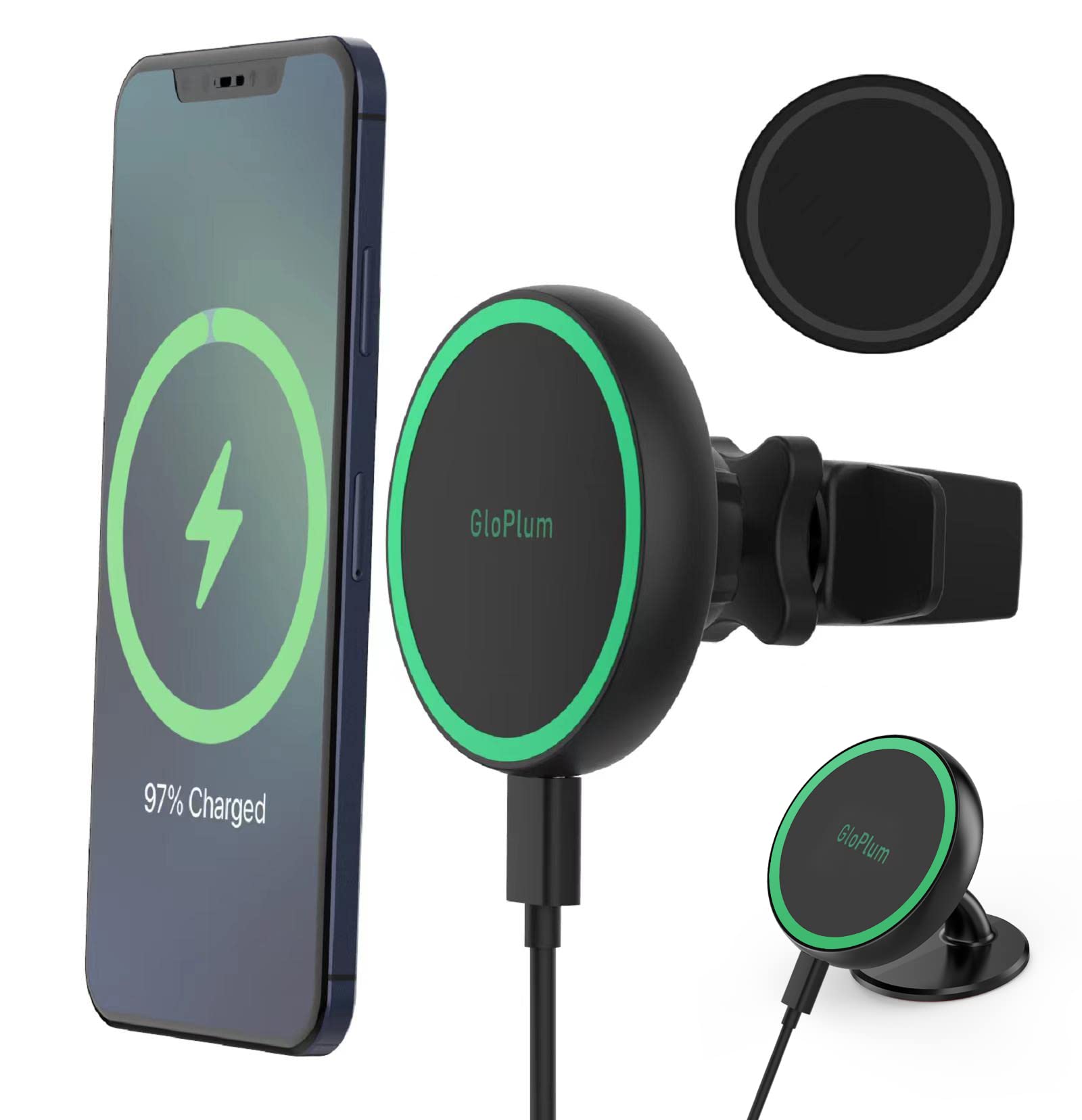15W Magnetic Wireless Car Charger for iPhone 14/13/12