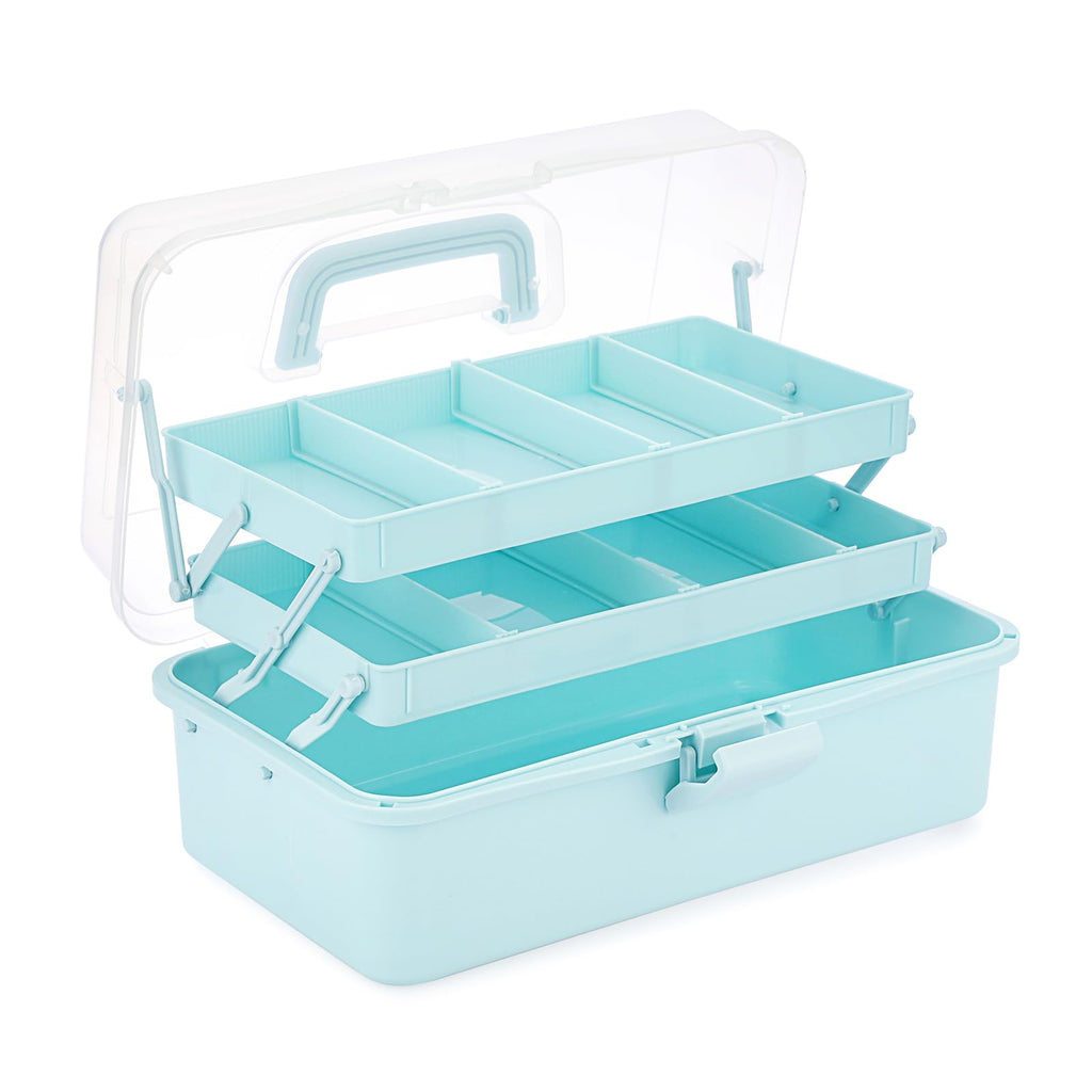 IGNPION 3 Tiers Craft Stackable Storage Box,Plastic Tool Dividing Organiser