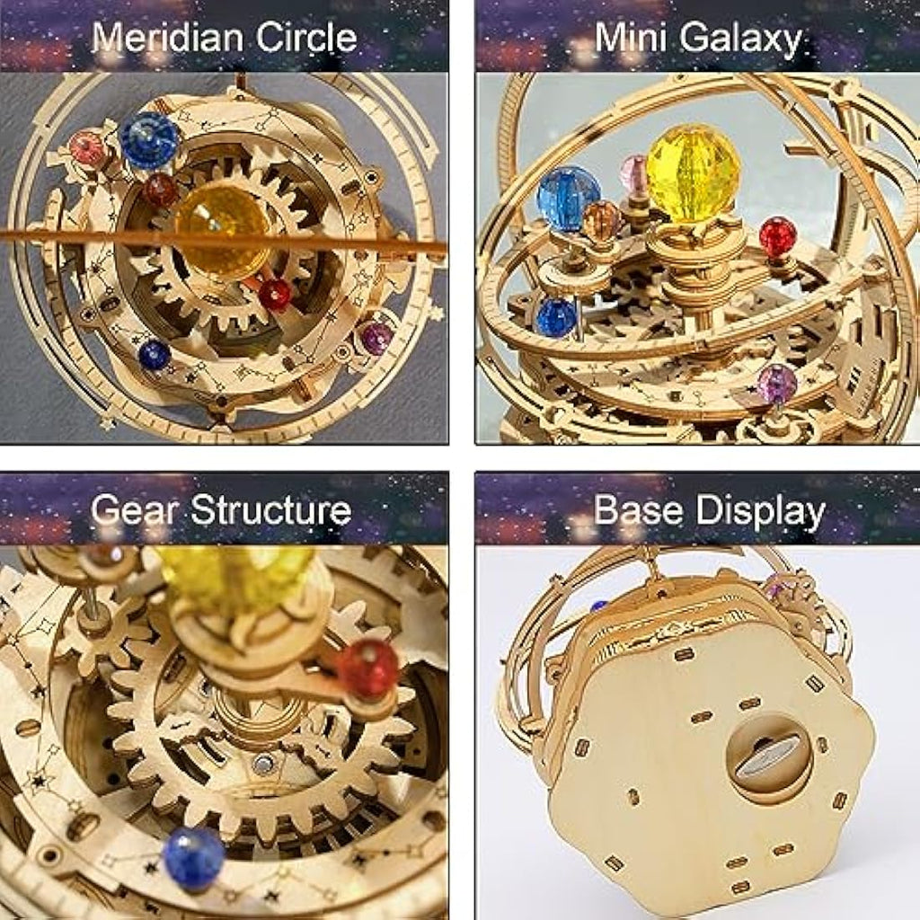 ROKR Starry Night 3D Wooden Puzzle - Mechanical Galaxy Music Box Kit