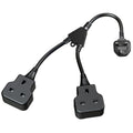 2 Way Extension Lead – 2 AC Outlets Power Strip, Black