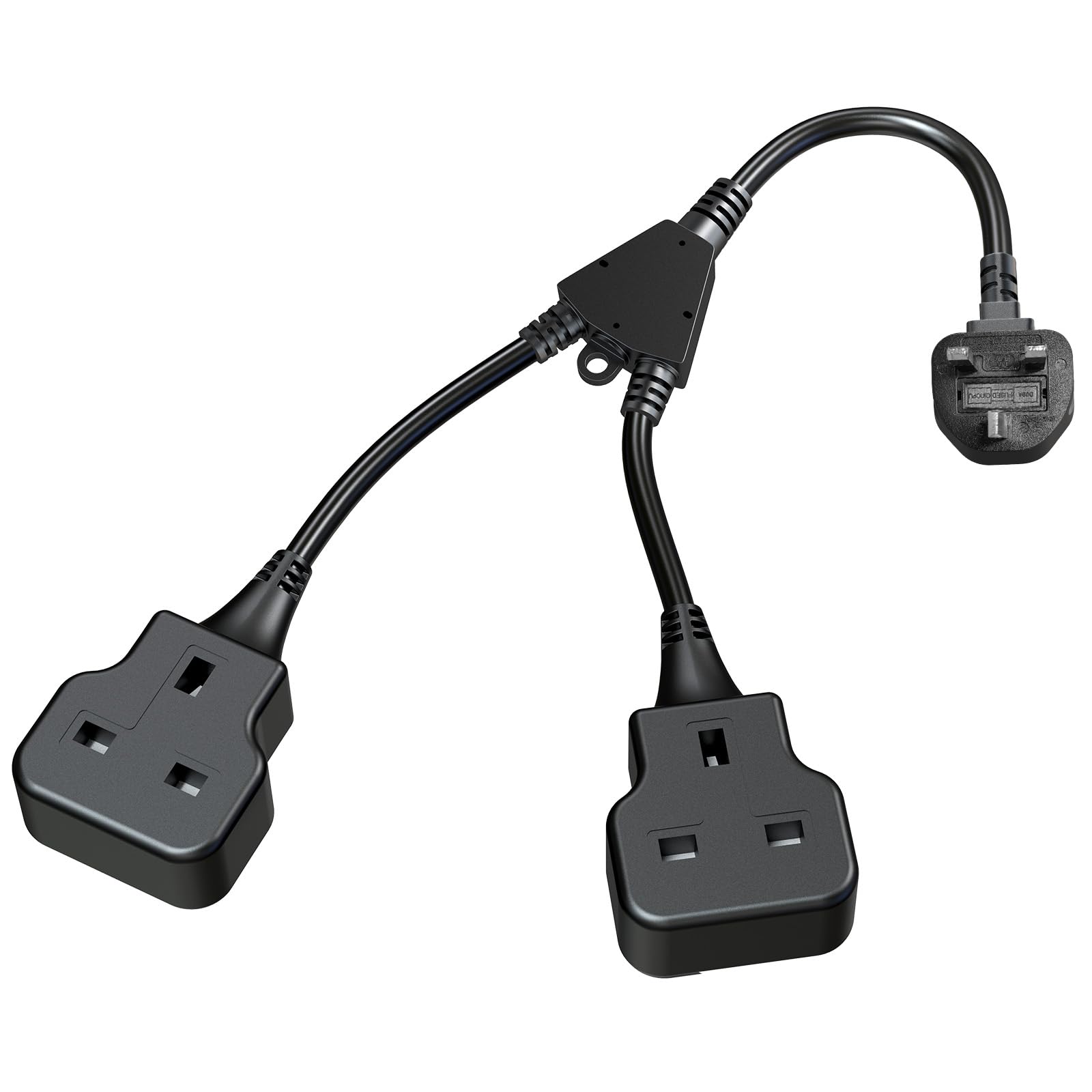2 Way Extension Lead – 2 AC Outlets Power Strip, Black