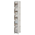 Lacusmall 5-Tier Slim Bathroom Storage Cabinet | Foldable Plastic Unit