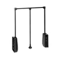 Emuca Pull Down Wardrobe Rail Lift - Adjustable 23.6-32.6" - Black