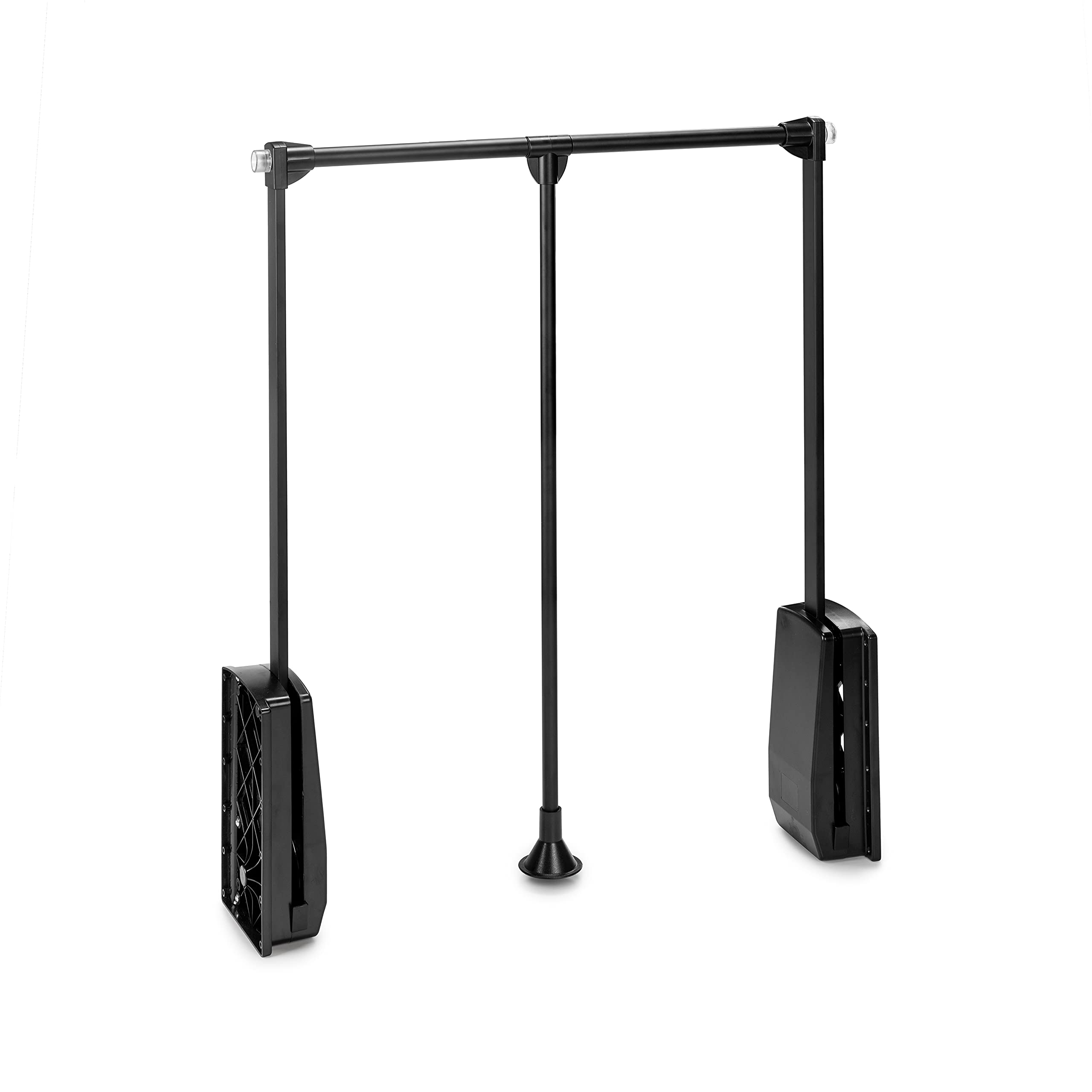Emuca Pull Down Wardrobe Rail Lift - Adjustable 23.6-32.6" - Black