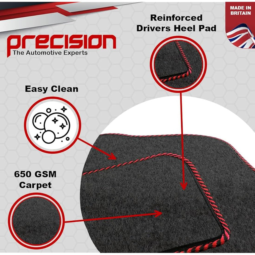 Fiat 500 Car Mats (2013-2020) –  Silver Twist Carpet Mats