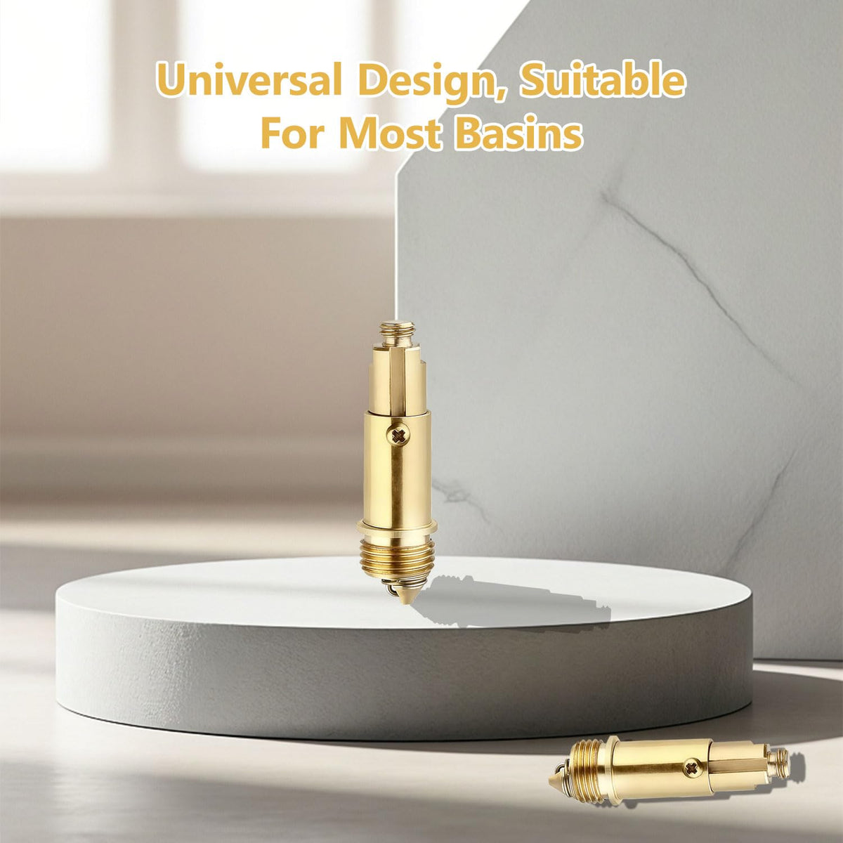 2Pcs Pop Up Click Clack Slotted Plug Bolt Assembly, Brass Plug Bolt Replacement, Internal Spring PlugBolt, for Most Sink Bath Tub Basin Drain Stopper - image 3