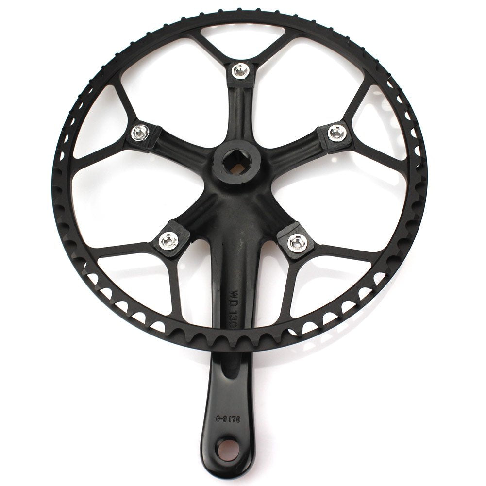 CYSKY Single Speed Crankset | 56T 170mm Aluminum Folding Bike Crankset
