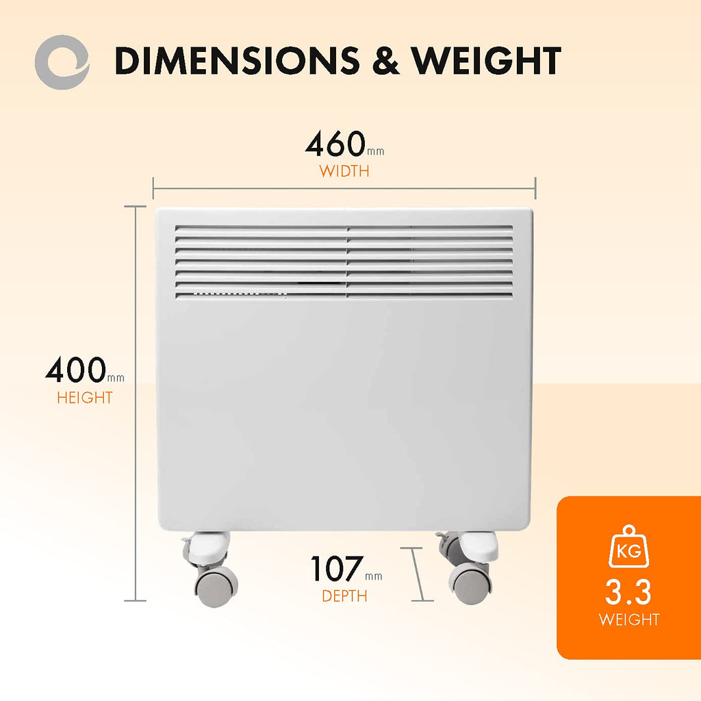 Devola 1000W Eco Electric Panel Heater | Slimline Wall Mounted & Free Standing
