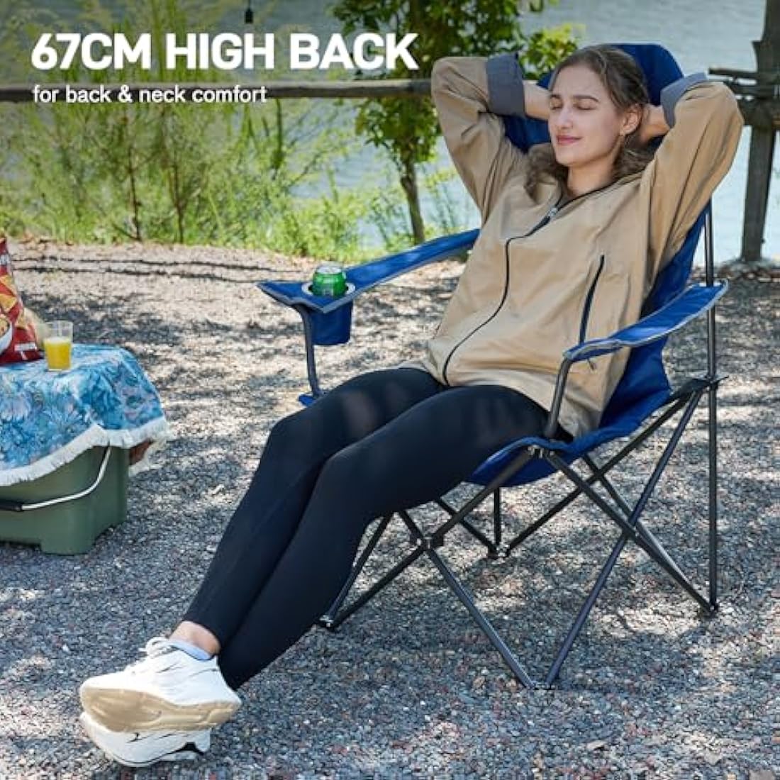 Ever Advanced Heavy Duty Folding Camping Chair | 160kg Oversized Seat