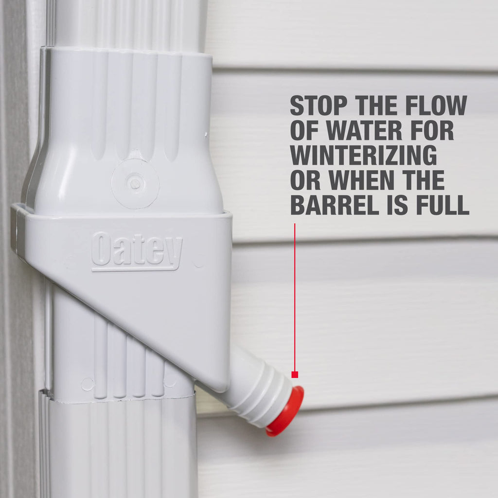 Oatey Mystic Rainwater Collection System – 2" x 3" Downspout Diverter, White